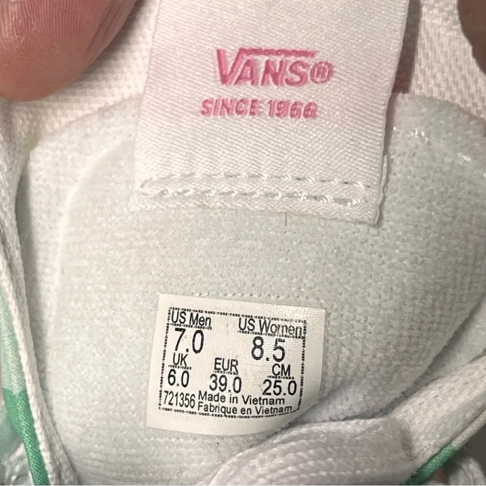 VANS Sneakers Gingham Plaid Colorblock Sk-8 Hi Shoes Embroidery Women's Size 8.5 - Picture 6 of 10